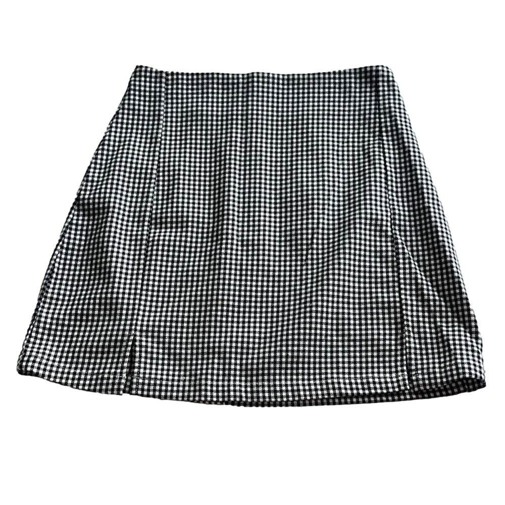 john galt by brandy melville Classic Black and White Checkered mini Skirt - Picture 2 of 9